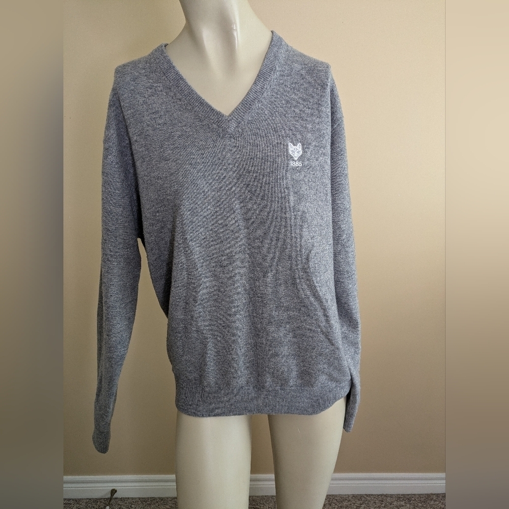 Peter Millar Wool Cashmere Gray Sweater Long Sleeve Knit Mens Medium * Read